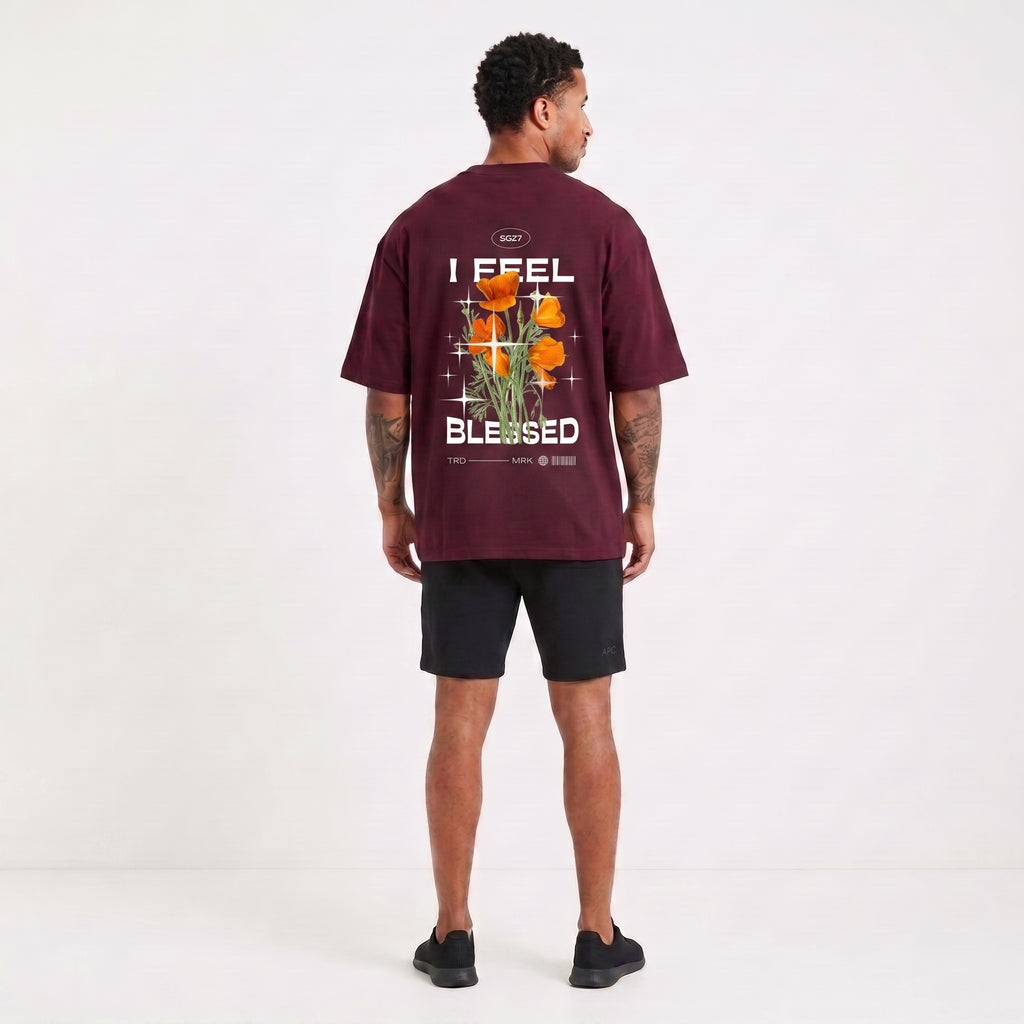Floral Oversized T-shirt | Blessed Printed