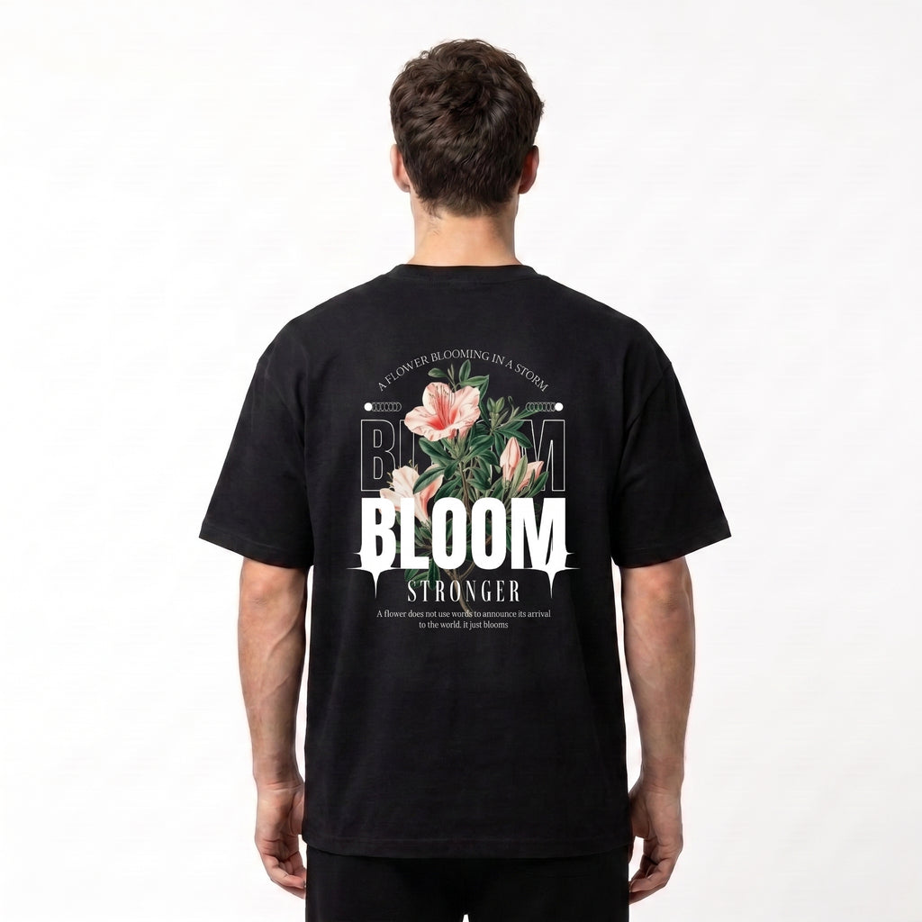 Bloom Black Floral Oversized T-shirt