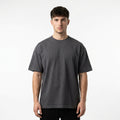 Floral printed Oversized T-shirt- grey Charcoal