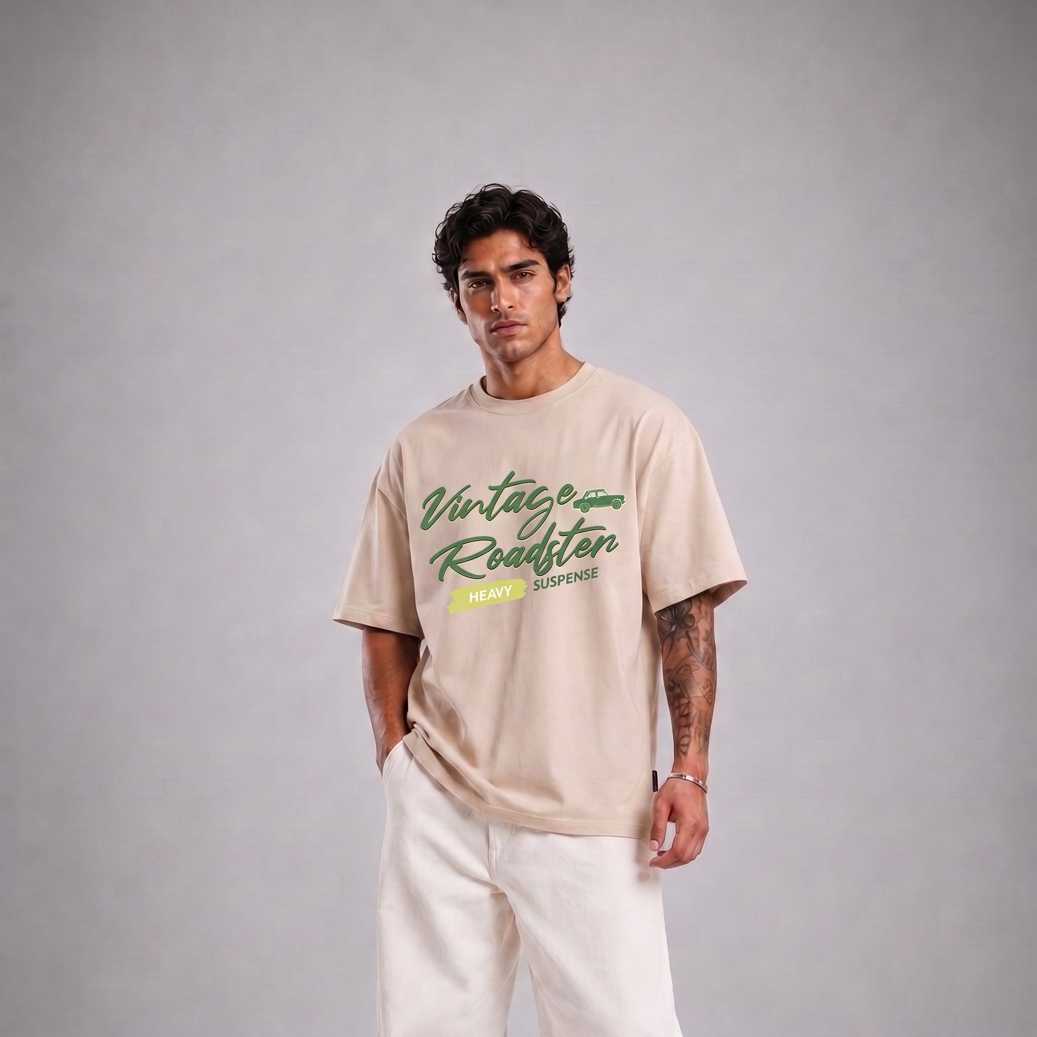 Vintage Roadster Premium Oversized T-Shirt |  Streetwear Tee UAE