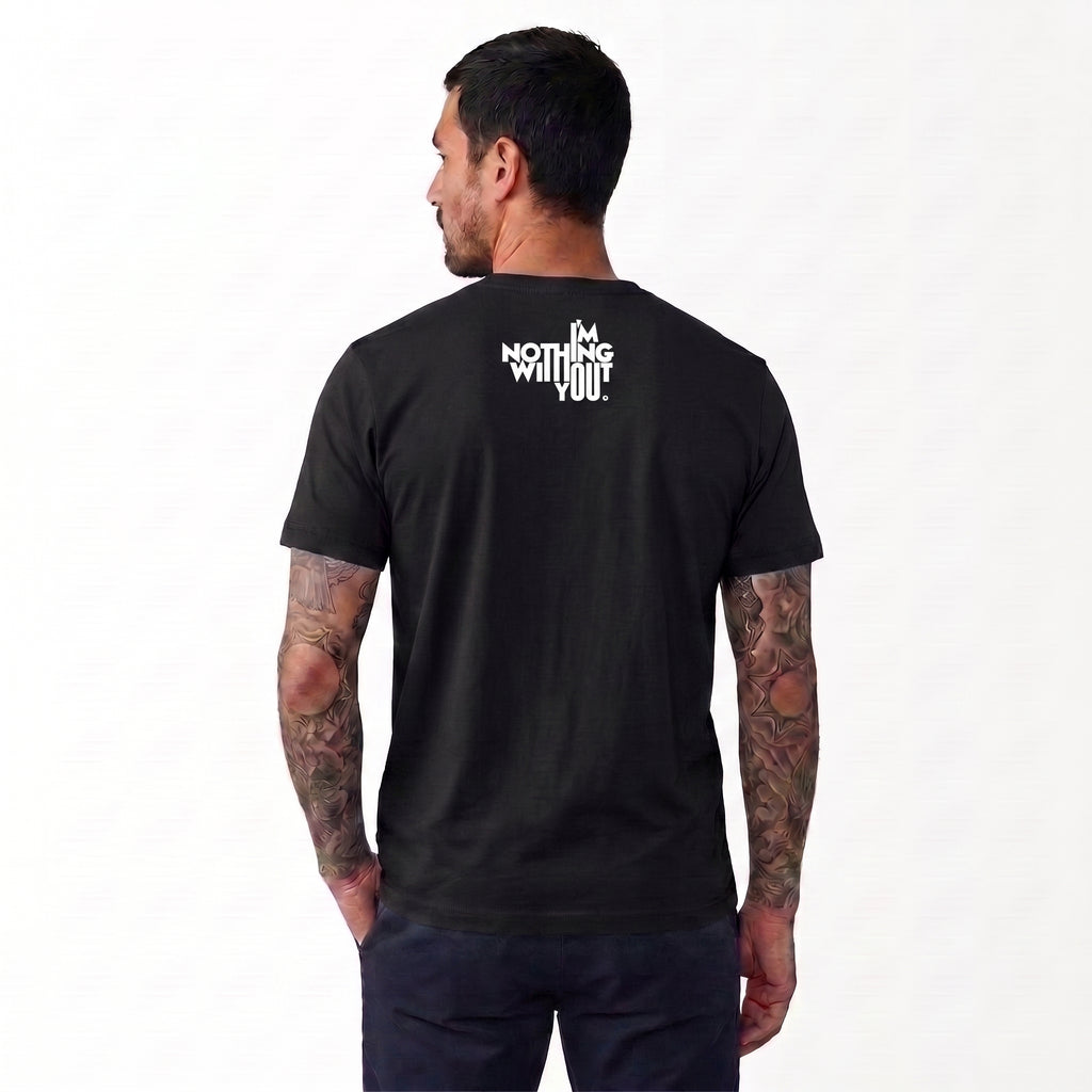 Horizon Regular Fit Round Neck Cotton T-Shirt- Black