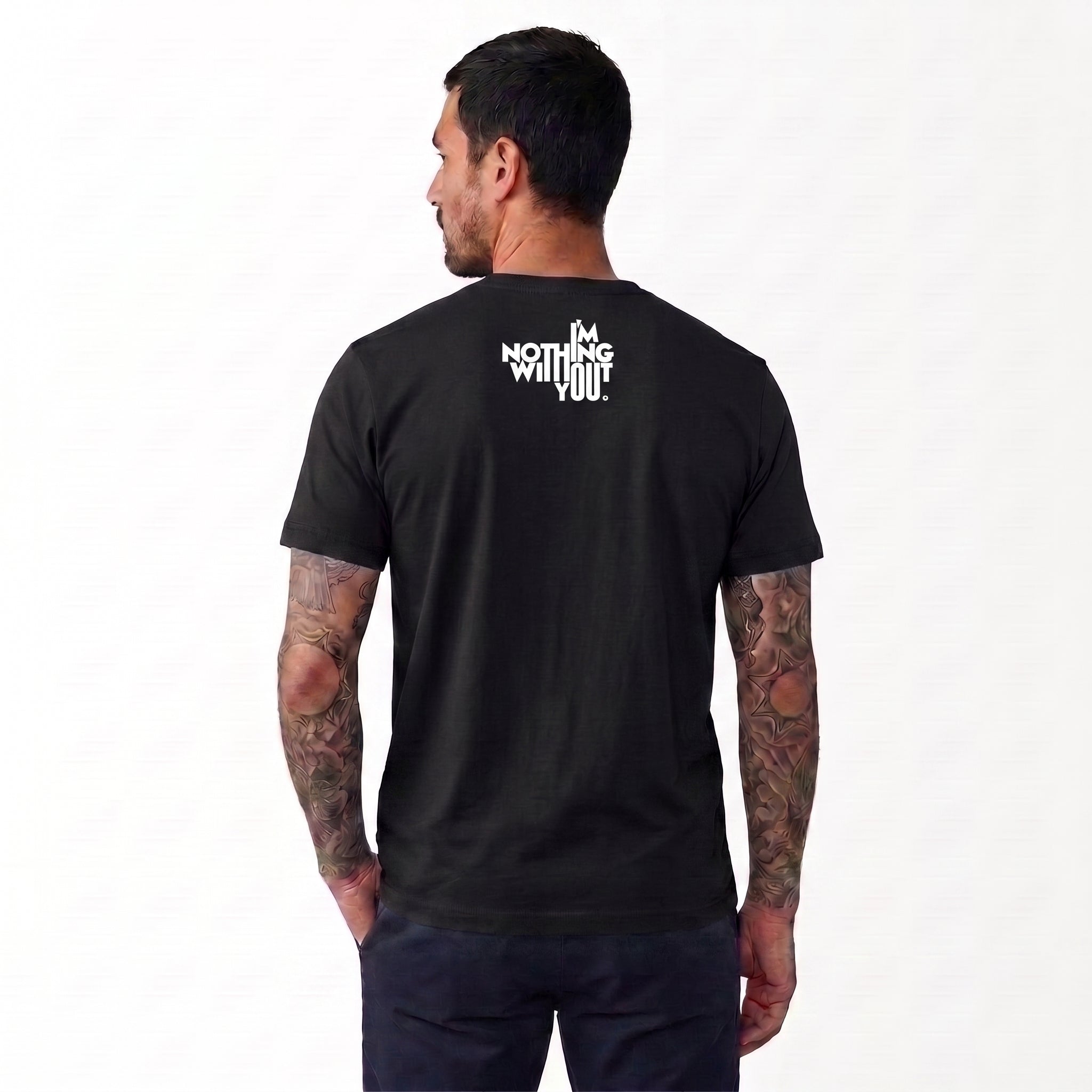 Horizon Regular Fit Round Neck Cotton T-Shirt- Black